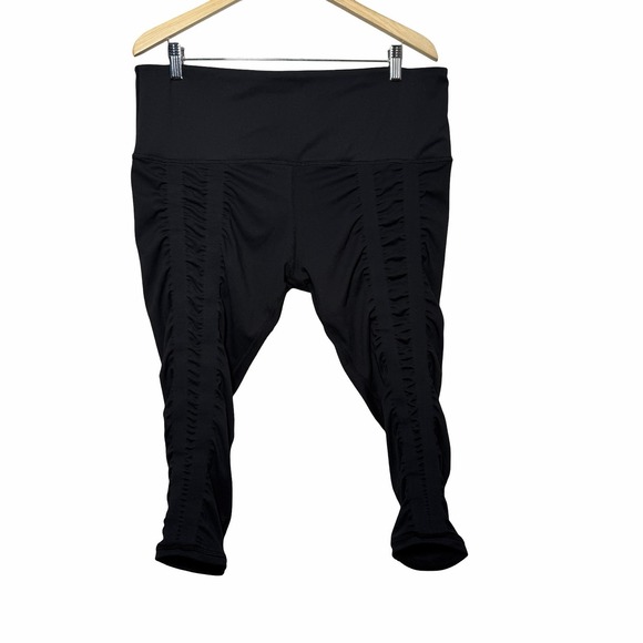 Sweetflexx Pants - SweetFlexx Women's Capri Resistance Leggings No Pocket Size 18 Black High Waist